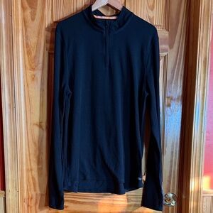 Omni Wool Black Long Sleeve Quarter Zip
